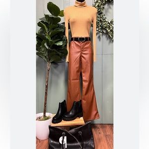 Wild fable conjac faux leather tailored pants size 12 wide leg new
